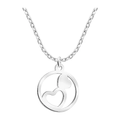 Abbildung von Sofia Milani Heart Circle Halskette, Damen, Größe: One Size, Silver