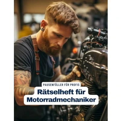 Abbildung von Ein Kreuzworträtsel Buch für Motorradmechaniker und Zweiradmechaniker mit Begriffen aus dem Berufsalltag.: Rätsel Knobelei in einem Kreuzworträtselheft Motorradmechaniker.