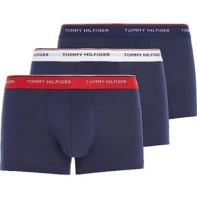 Abbildung von Tommy Hilfiger Premium Essential LOW RISE HIP Trunk 3 PACK Panties, Herren, Größe: Small, Blue
