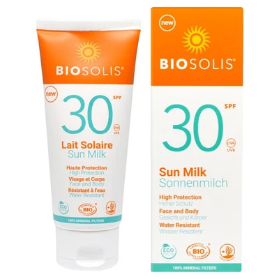 Abbildung von Biosolis Bio Sonnenmilch + Aloe Vera LSF 30, 100 ml