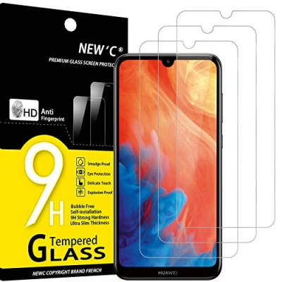 Abbildung von NEW&#039;C 3 Stück, Panzer Schutz Glas für Huawei Y7 2019, Pro Prime Frei von Kratzern, 9H Härte, HD Displayschutzfolie, 0.33mm Ultra klar, Ultrabeständig