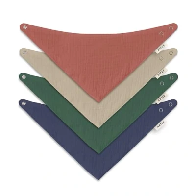 Abbildung von Artee Baby und Kleinkinder Halstuch, Sabberlatz aus 100% Musselin Baumwolle jeweils in Größe S oder M, 4 Stück SET (4, Country, M)