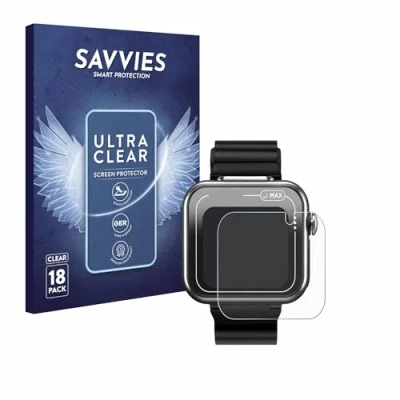 Abbildung von Savvies 18 Stück Schutzfolie für Vtech Kidizoom Smartwatch MAX Displayschutz Folie Ultra Transparent