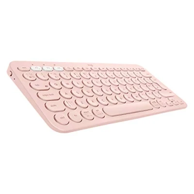 Abbildung von Logitech K380 Kabellose Bluetooth Tastatur, Multi Device &amp; Easy Switch Feature, Windows und Apple Shortcuts, PC/Mac/Tablet/Handy/Apple iOS+TV, US QWERTY Layout Rose