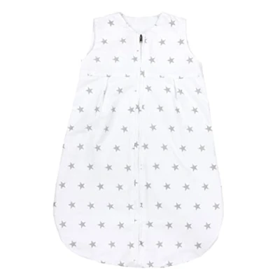Abbildung von TupTam Baby Sommer Schlafsack 0.5 TOG aus OEKO TEX zertifizierten Materialien, Farbe: Sterne Grau, Größe: 92 98