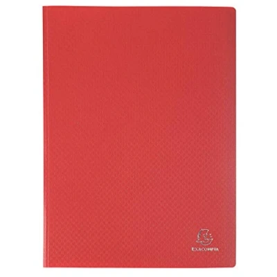 Abbildung von Exacompta 88115E Sichtmappe Opak PP blickdicht, 24 x 32 cm, für DIN A4, 100 Kristallhüllen, hohe Transparenz, 1 Stück, rot