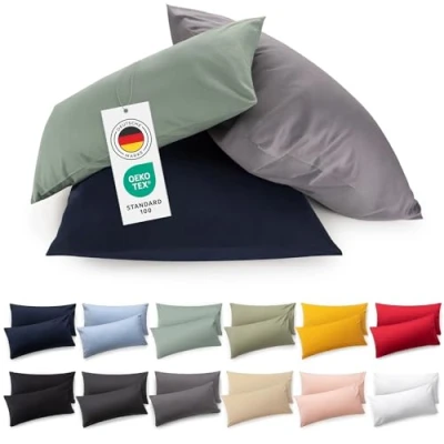 Abbildung von Blumtal Kissenbezug Premium Jersey 2er Set, Oeko Tex Zertifiziert, (2 Stück), 100% Baumwolle
