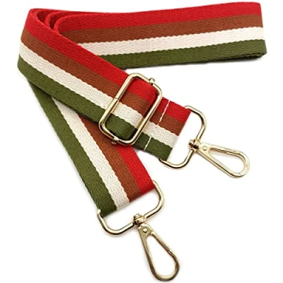 Abbildung von Schultergurt für Taschen Rot, Taschengurt, Verstellbarer Schulterriemen, Taschengurte zum Wechseln mit Karabiner Gold, 80 130 cm Tragegurt Tasche Damen Moderne Handtasche Accessoires, 3.8cm, 07