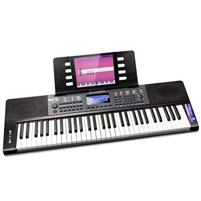 Abbildung von RockJam 61 Key Keyboard Piano with Pitch Bend, Power Supply, Sheet Music Stand, Note Stickers &amp; Simply Lessons