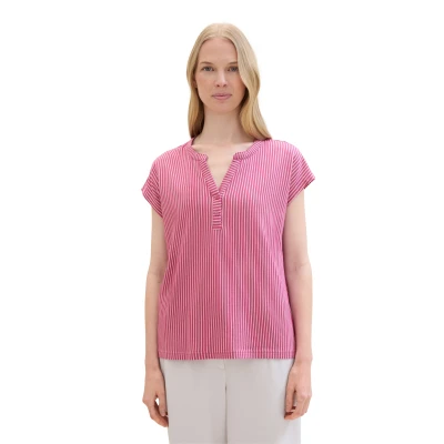Abbildung von TOM Tailor Tshirt print, Damen, Größe: Small, Orchid white stripe