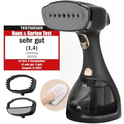 Abbildung von Lebenlang Dampfbügeleisen Steamer Dampfglätter für Kleidung Hand Dampfbürste, 1500,00 W, Inkl. Bügelhandschuh,