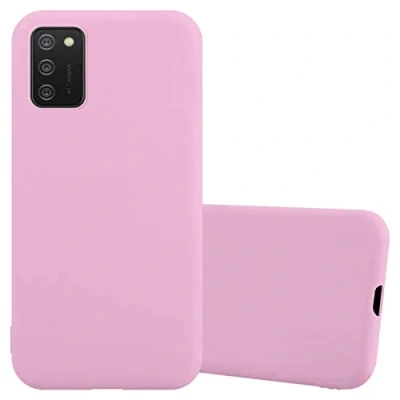 Abbildung von Cadorabo Hülle kompatibel mit Samsung Galaxy A02s Schutzhülle TPU Silikon Case Candy Design Slim Kratzfest Weiche Gummi Rundumschutz für in Rosa
