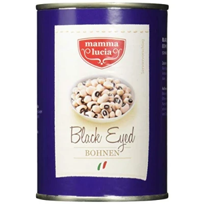 Abbildung von mamma lucia Black Eyed Bohnen Schwarzaugenbohnen, 12er Pack (12 x 425 ml)