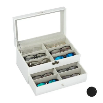 Abbildung von relaxdays Brille Brillenbox für 12 Brillen, Weiß