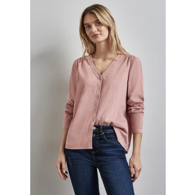 Abbildung von Street One MIT Knopfleiste Hemdbluse, Damen, Größe: 42, Rosa
