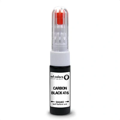 Abbildung von SD COLORS Lackstift 416, kompatibel mit BMW, Reparaturset, 20 ML, für Kratzer, Chip, Pinsel, Farbcode 416 Carbonschwarz