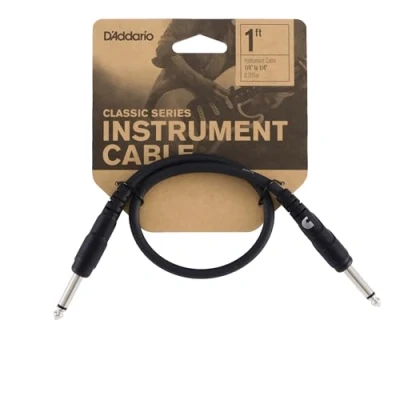 Abbildung von D&#039;Addario Gitarrenkabel Gitarrenverbindungskabel Instrumentenkabel Classic Series 1/4 Pulg Macho und 0.3048 Zähler 3 Packung