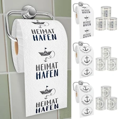 Abbildung von CEPEWA Toilettenpapier maritim 12er Set 3 Motiven 24m 2 lagig PVC 18g/qm WC