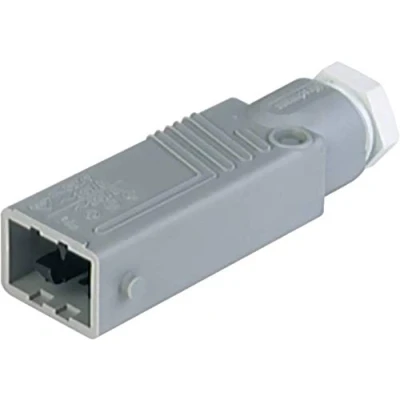 Abbildung von Hirschmann 931 692 106 1 Netz Steckverbinder STAS Stecker, gerade Gesamtpolzahl: 5 + PE 6 A Grau St.