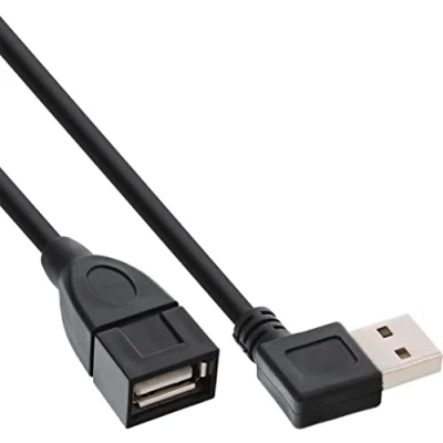 Abbildung von InLine 34610R Smart USB 2.0 Verlängerung gewinkelt, Stecker / Buchse, Typ A, schwarz, 1m