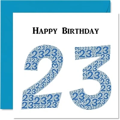 Abbildung von Stuff4 Shapecloud Geburtstagskarte zum 23. Geburtstag für Männer, Sohn, Tochter, Bruder, Schwester, Enkel, Nichte, Neffe, Onkel, 145 x mm, lustige