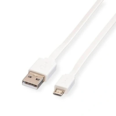 Abbildung von ROLINE USB 2.0 Kabel, A ST Micro B ST, weiß, 1 m