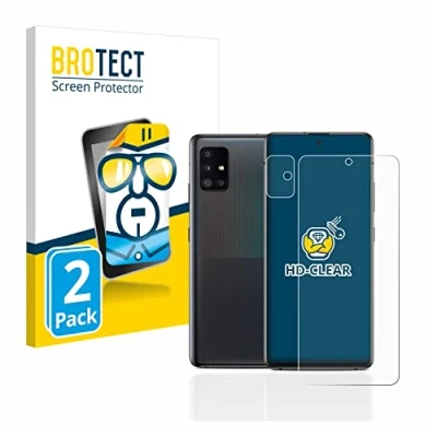 Abbildung von BROTECT (2 Stück Schutzfolie für Samsung Galaxy A51 5G (Display+Kamera) Displayschutz Folie Ultra Klar