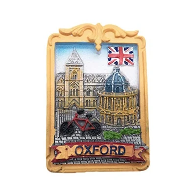 Abbildung von Oxford University 3D UK Kühlschrankmagnet Tourist Travel Souvenirs Handgemachte Harz Handwerk Magnetische Aufkleber Home Küche Dekoration Sammlung Geschenk