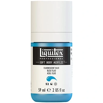 Abbildung von Liquitex 1959984 Professional Acrylfarbe Soft Body Künstlerfarbe in cremiger deckender Konsistenz, hohe Pigmentierung, lichtecht &amp; alterungsbeständig, 59ml Flasche Blau Fluo