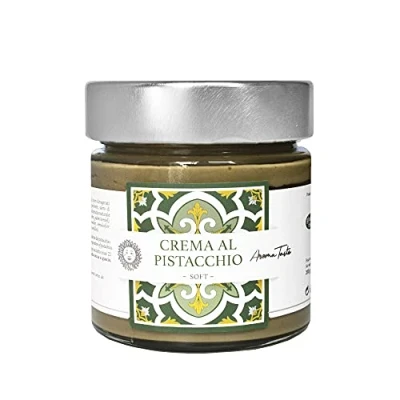 Abbildung von Aromataste Pistaziencreme mit Sizilianischer Pistazie. Italienische Gourmet Spezialitäten (200 g) gluten free