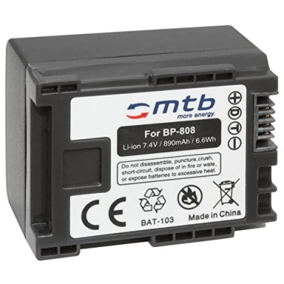 Abbildung von Ersatz Akku BP 808 für LEGRIA FS22, FS36, FS37, FS46, FS200, FS305 … (Siehe Liste)
