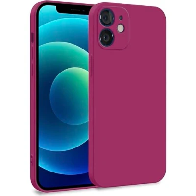 Abbildung von MyGadget Hülle für iPhone 12 Mini Zweilagige Handyhülle mit Kameraschutz Cover Innenfutter &amp; Silikon außen Wein Rot