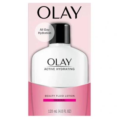 Abbildung von Olay Active Hydrating Beauty Fluid, Original Facial Moisturizer, Regular, 4 Ounce (Pack of 2) by P &amp; G