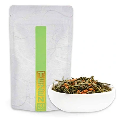 Abbildung von Genmaicha Bio Tee japanischer Grüner mit Reis Ernte 2024 Hochwertiger Grüntee Bancha geröstetem (100 g)