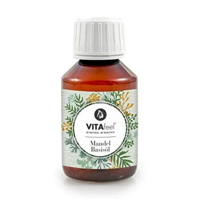 Abbildung von VitaFeel Mandel Basisöl, süß 100 ml vegan, gentechnikfrei, ideal zur Haut und Haarpflege, für Aromatherapie &amp; als Basisöl Massageöle oder Naturkosmetik