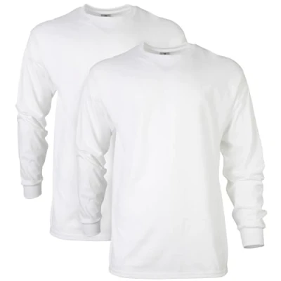 Abbildung von Gildan Herren Ultra Cotton T shirt met lange mouwen Style G2400, Multipack Shirt, Weiß, 4XL EU