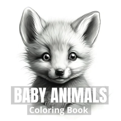 Abbildung von Baby Animals Coloring Book: 50 Adorable in Grayscale