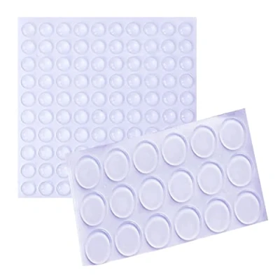 Abbildung von Gummipuffer,118 Pcs Transparent Elastikpuffe Gummifüße Selbstklebend Antirutsch Klebepads Anti Rutsch Pads für Türklinkenpuffer Klinke Türstopper Schubladen Schränke Türpuffer Anschlagpuffer (2 Größe)