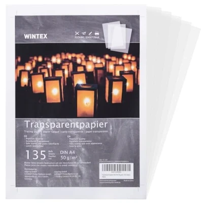 Abbildung von WINTEX Transparentpapier 135 Blatt DIN A4 50 g/qm Schnittmusterpapier weiß