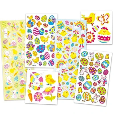 Abbildung von Baker Ross Vorteilspackung Aufkleber zu Ostern Osterhase Osterei Küken Sticker Set für Kinder (1Stück)