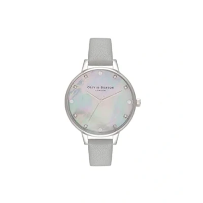 Abbildung von Olivia Burton Analog Quarzuhr für Damen mit Graues Lederarmband OB16SE16