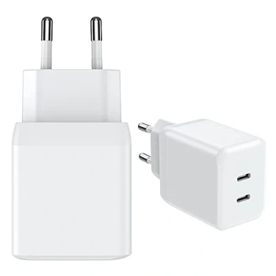 Abbildung von Schnellladegerät Dual Power 35W PPS, PD Fast Charge Adapter USB C Netzteil für iPhone 14 13 12 iPad Pro 12.9,11, iMac Samsung Galaxy S22 S21 S20 A53 A33 Google Pixel 7 7Pro 6 6a weiß
