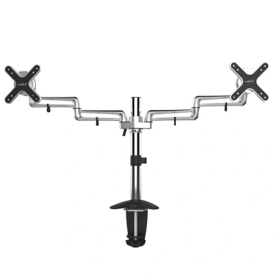 Abbildung von PureMounts Monitor Halterung für Schreibtische bis 71cm (28 Zoll), schwenkbar, neigbar, drehbar, VESA 100, Armlänge: 2x 32cm
