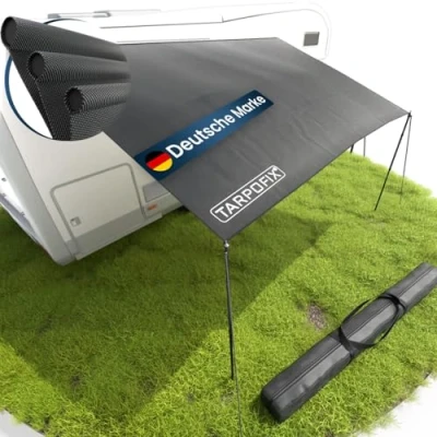 Abbildung von Tarpofix® Sonnensegel Wohnwagen 3 x 2,4 m 100% Wasserdichtes Sonnendach für Kederleiste Sonnenschutz &amp; UV Schutz Camping mit Multi Keder Vorzelt Plane Camper Wohnmobil Caravan Tarp