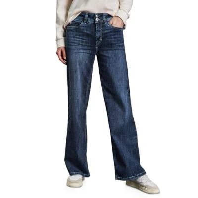 Abbildung von Street One WIDE LEG Flared Jeans, Damen, Größe: 27x30, Blau