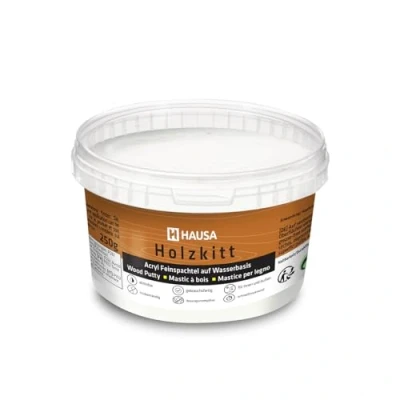 Abbildung von Hausa Holz Reparaturset Holzkitt, 250g gebrauchsfertig ausgezeichnete Füllkraft rissbeständig, 250 St., Gramm Weiß Holzspachtelmasse Kitt für Holz, Holzspachtel/Füllmasse zum Reparieren