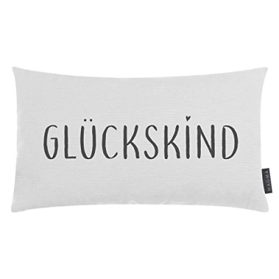 Abbildung von Magma Heimtex Kissen Spruchkissen Glückskind 30x50cm (weiß)