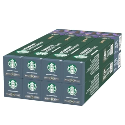Abbildung von STARBUCKS Espresso Roast by Nespresso, Dunkle Röstung, Kaffeekapseln 8 x 10 (80 Kapseln)