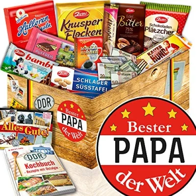 Abbildung von Bester Papa der Welt + Geschenkset DDR Schoko Geburtstagsgeschenk