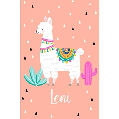 Abbildung von Leni: Personalisiertes Design Notizbuch Alpaka Lama 120 linierte Seiten ( ca.DIN A5 ) , perfekte Geschenkidee für die Schule,Weihnachten mit Name